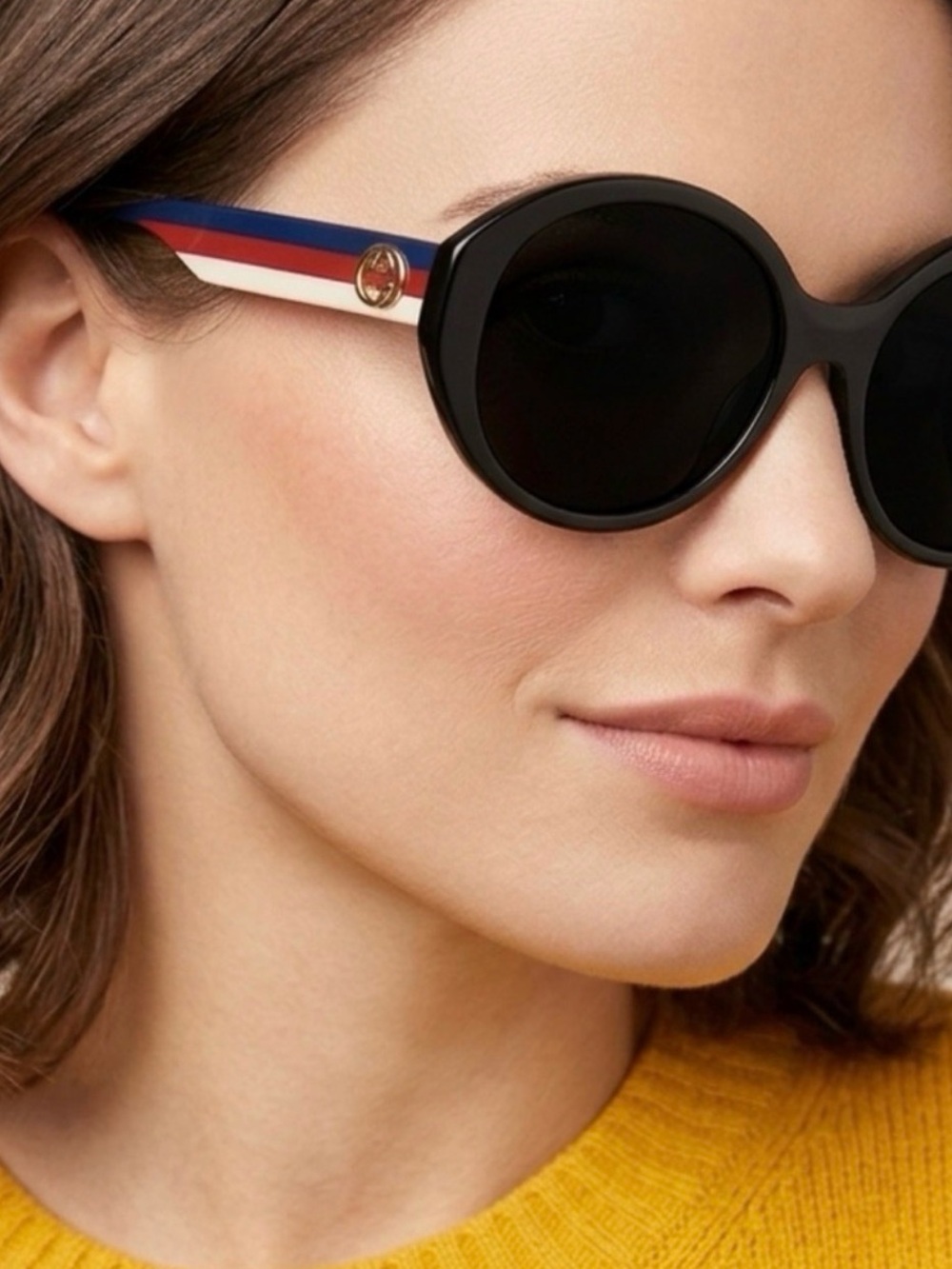 Gucci Italy Sunglasses with Gold Accents